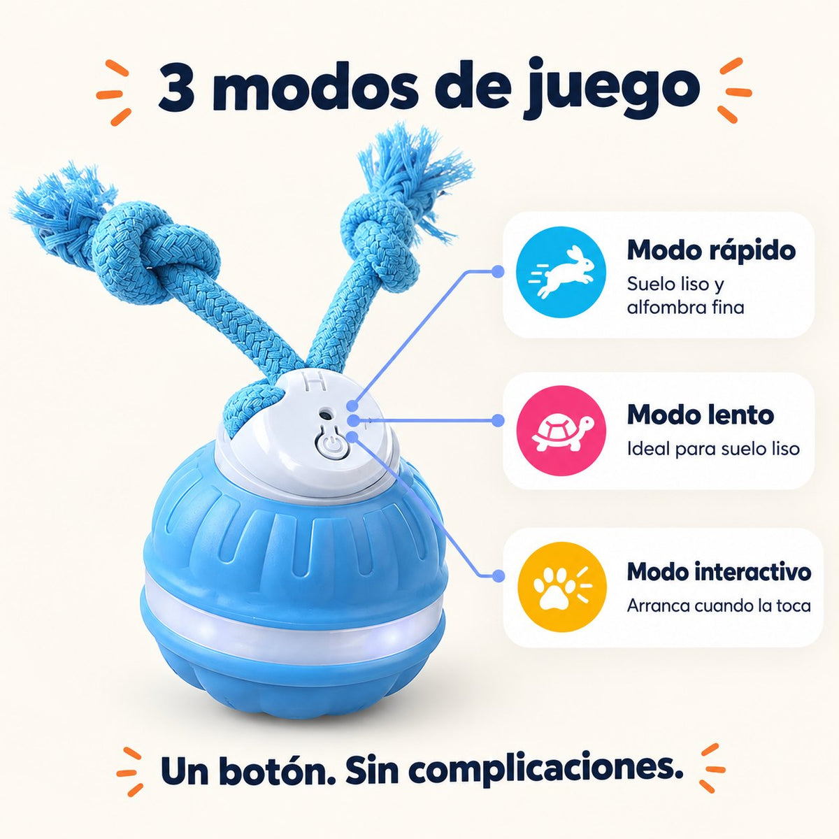 3 modos de juego: rápido, lento e interactivo