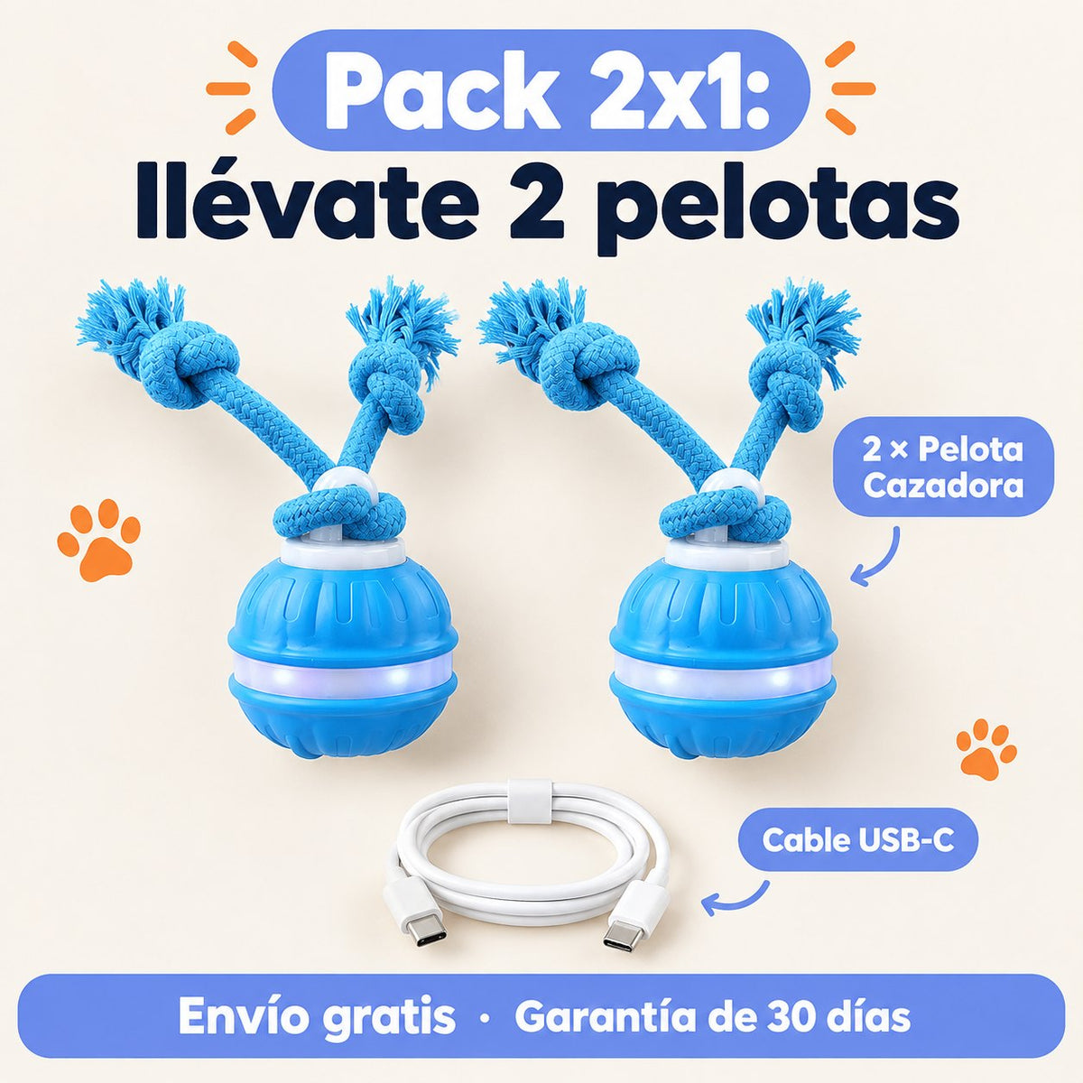 Pack 2x1: dos Pelotas Cazadoras con envío gratis y garantía de 30 días